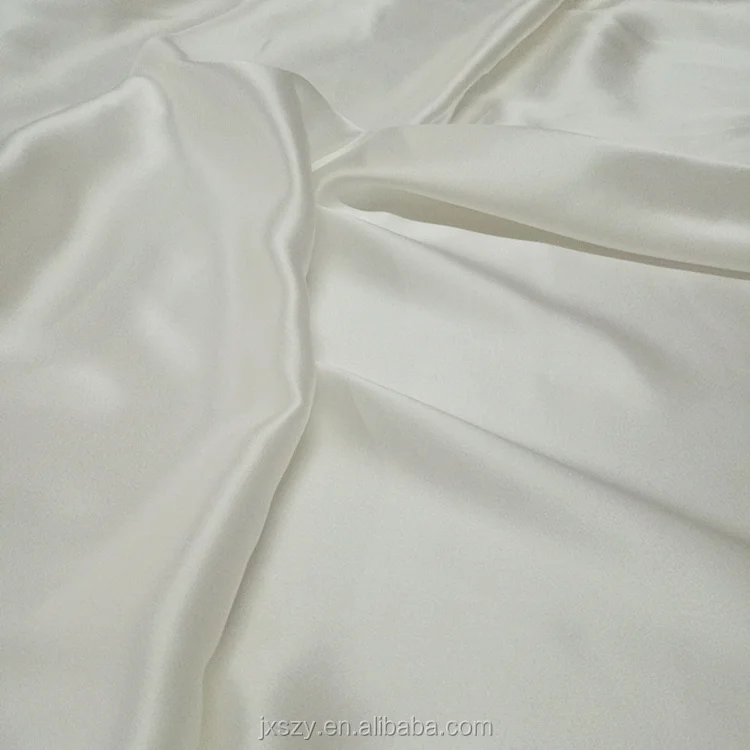 
Wholesale 100% pure silk white color 19mm bridal satin silk fabric 