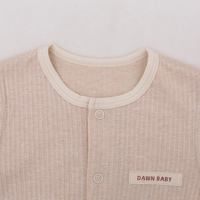 
organic cotton stripe jacquard newborn baby footie pajamas with button 