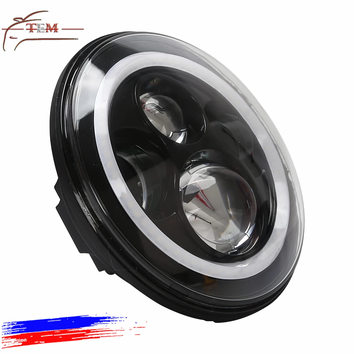 7 inch round LED headlight angel eyes for HARLEY motorcycle 40W led DRL front light