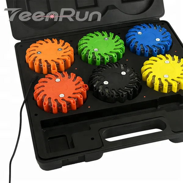 Traffic Warning 16LED Road Emergency Vehicle Flare Safety Portable Flares Flashing LED Warning Light With Magnet
