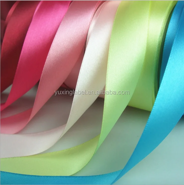 Directly Factory Manufacture Woven Edge Polyester Tape Double Sided Woven Edge Satin Gift Ribbon For Boxes Packing
