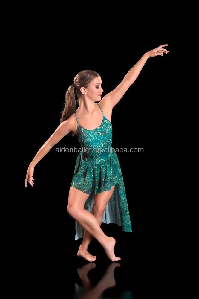 Girls New Arrival High Quality Emerald Lyrical Modern Dress Skirts Girl Dance Costume