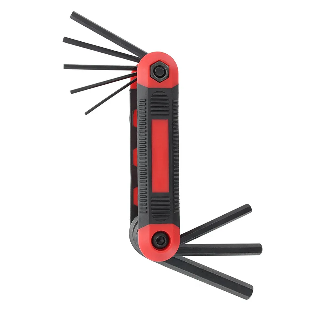 8pcs Red Folding Metric/mm Hex Socket Driver Allen Key
