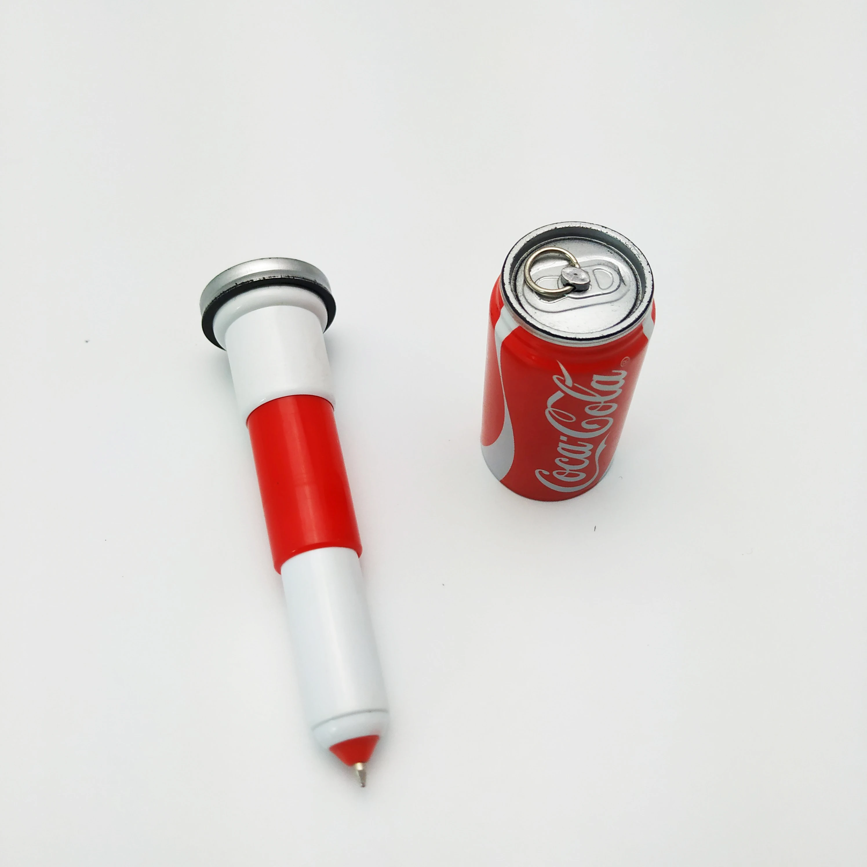 
Promotional Mini Small Metal Zip-top Can Pen Novelty Creative Plastic Elastic Ball Pen With Personalized Logo 