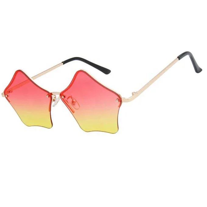 New  Cool Star Shaped  fashion metal Sunglasses women
