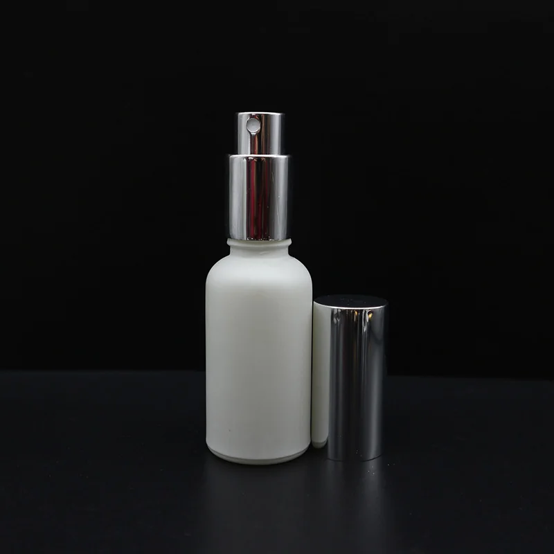 5ml 10ml 15ml 20ml 30ml 50ml 100ml frosted matte white glass perfume bottle with silver spray cap