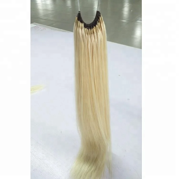 Wholesale Korean Cotton Thread Blonde Remy Human Hair Extensions Brazilian Knot Hair Extension