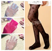 Girls summer slim lace silk thin pantyhose stockings sumflower jacquard pantyhose bottoming children tights 3 12Y