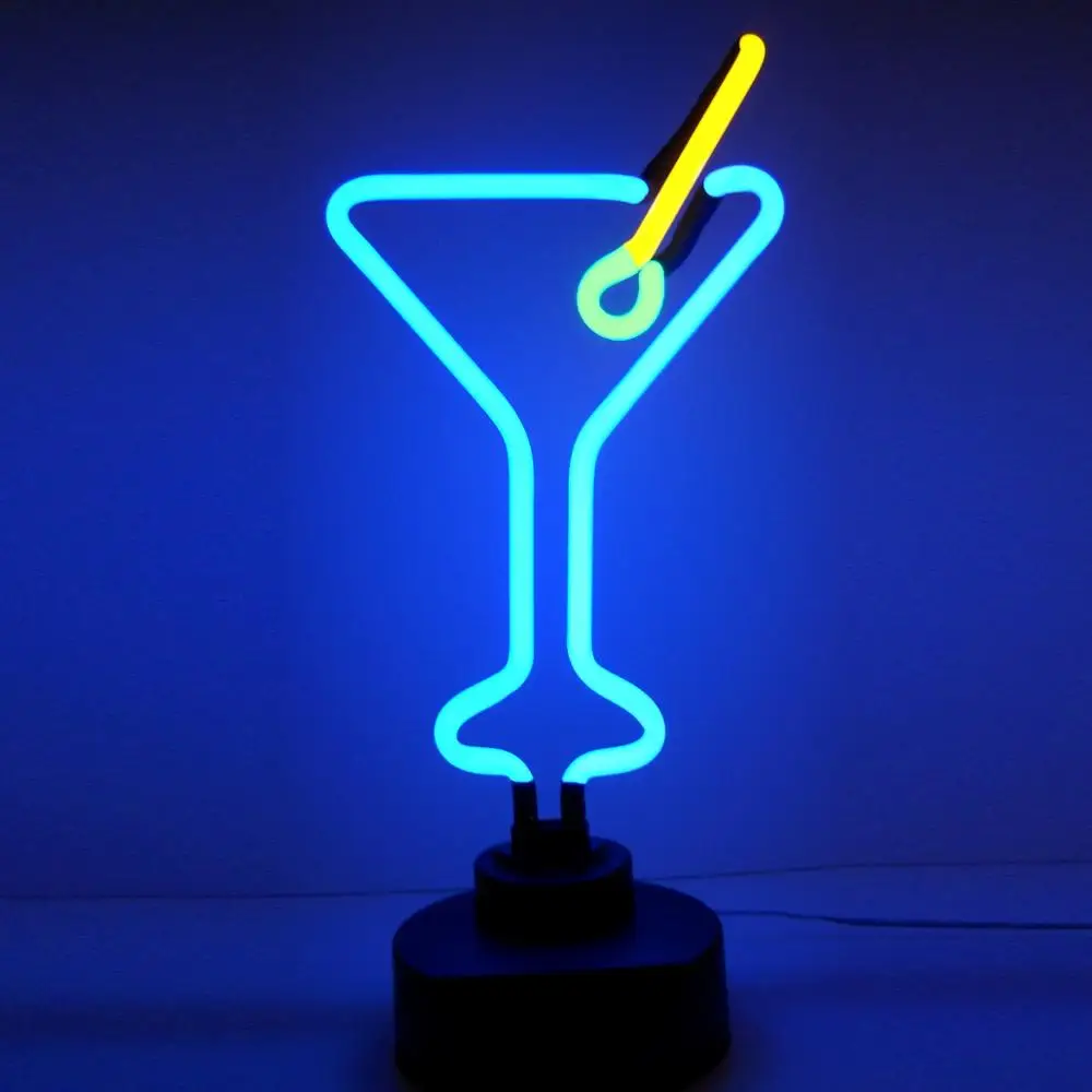 Hot selling Martini cup neon lighting lamp oem china factory shanghai antuo neon desk top 12v dc neon sculpture