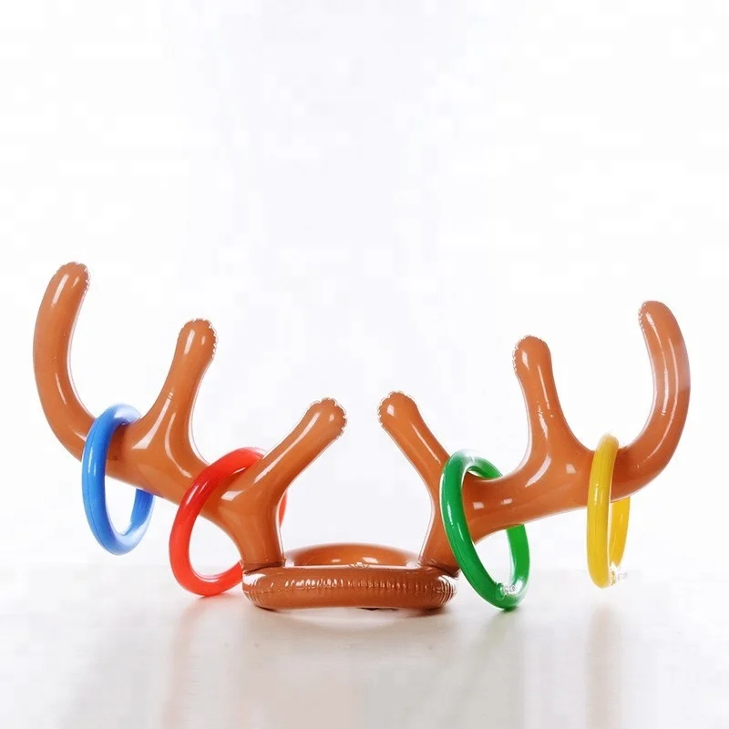 HOGE Inflatable hat Antler Shaped Ring Toss Christmas Holiday Party Game