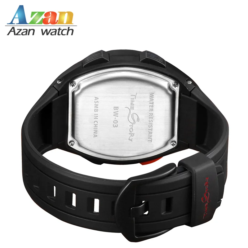 Best selling items new style multifunctional digital men azan alarm silicone watch for man
