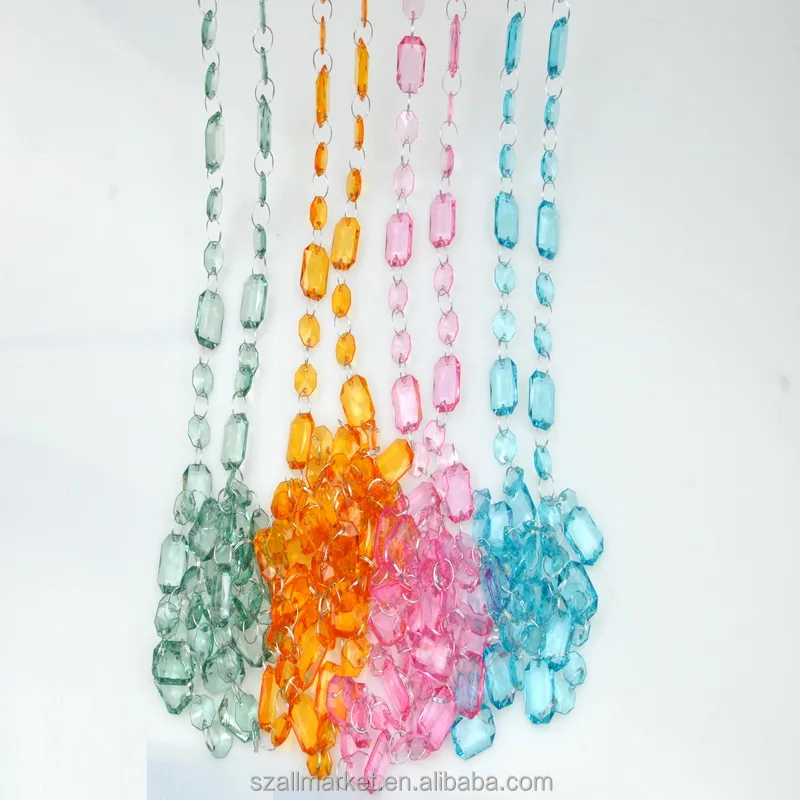 9.2m long luxury acrylic crystal octagon l bead curtain for events and wedding decoration