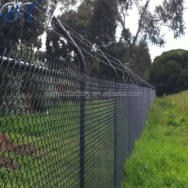 
Diamond wire mesh fence cheap black pvc coated chain link fencing knuckle-barbed chain link fence 