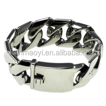 Огромный кубинский браслет-цепочка из нержавеющей стали для мужчин высокого качества в байкерском стиле