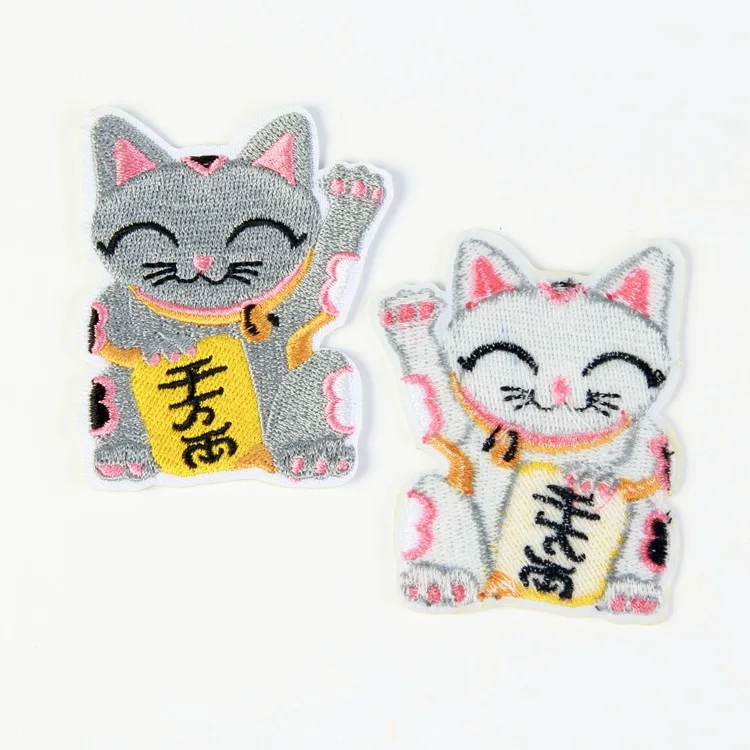 
shake hands cats patch embroidered Japan style patch DIY baby clothing 