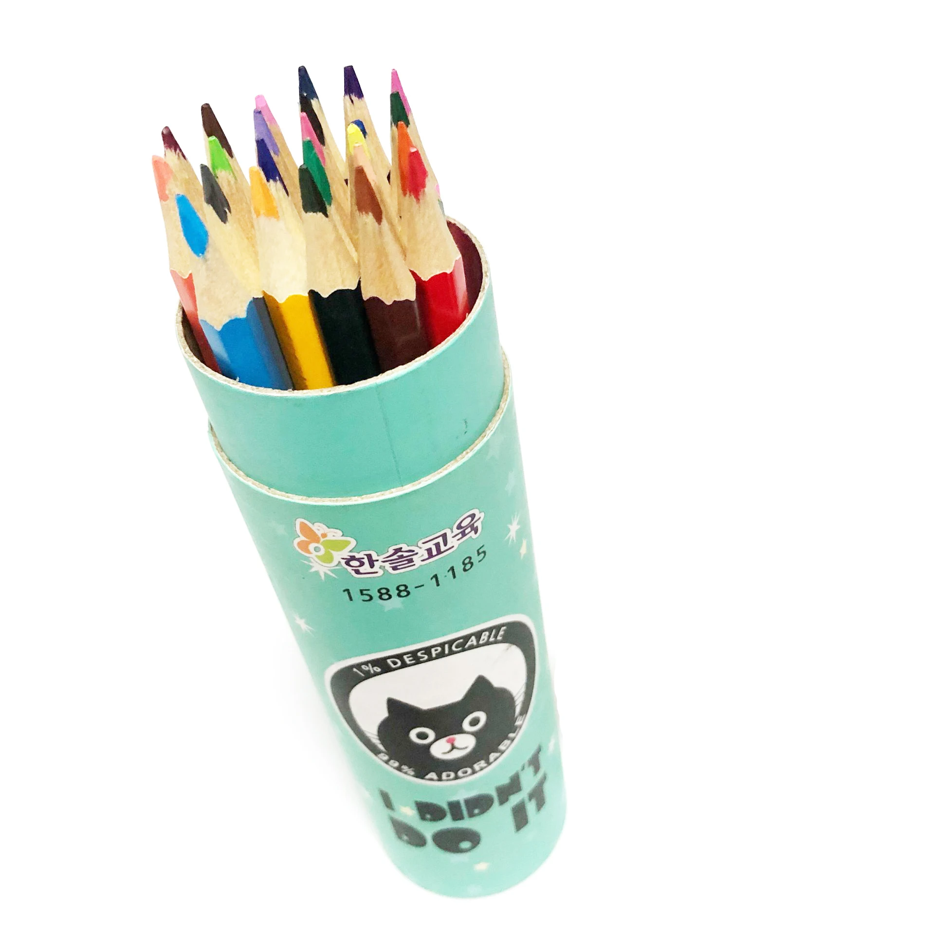 Natural Wood Rainbow Colour Drawing Artist Colored Pencils Set for Kids 24 Color Pencil