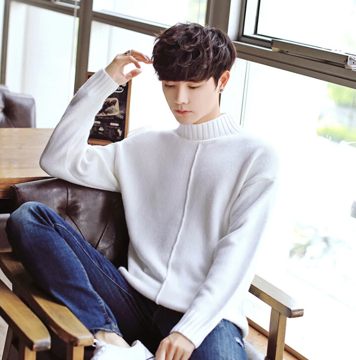 Производитель предлагает Пользовательские Модные Повседневные вязаные мужские стандартные шерстяные мужские компьютерные вязаные пуловеры с высоким воротом вязаный свитер