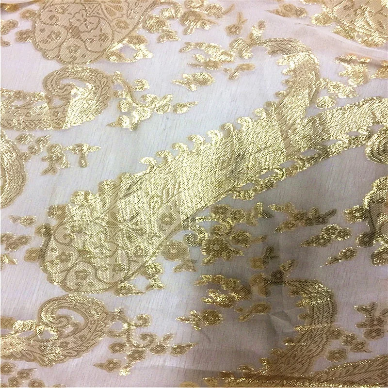 Silk Lurex blended uragiri metallic chiffon fabric