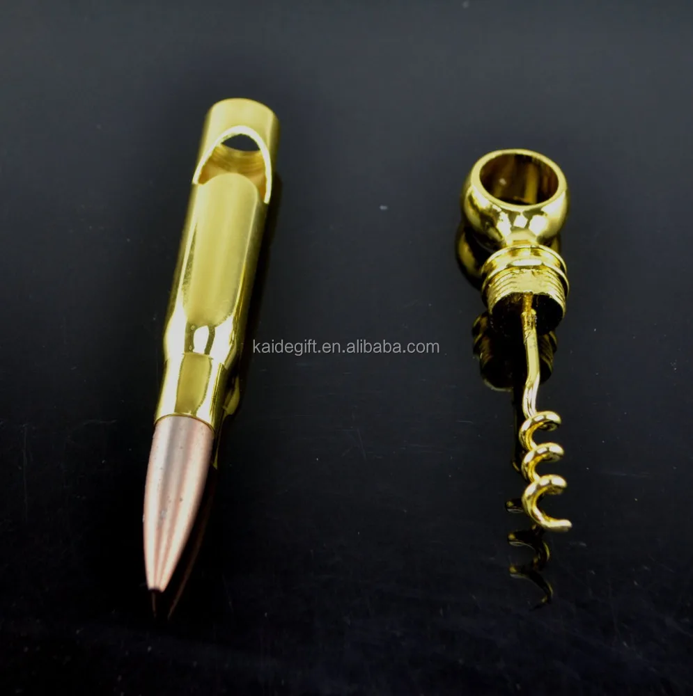zinc 50 Caliber Corkscrew & bullet Bottle Opener wine opener gift set