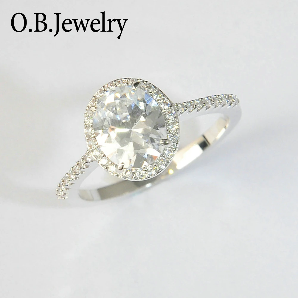 Classic 925 sterling silver CZ diamonds Ring elegant Silver Wedding ring for Women Fashion Jewelry