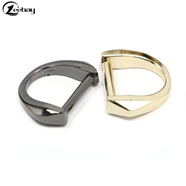 Wholesale Gold and black metal d ring for bag