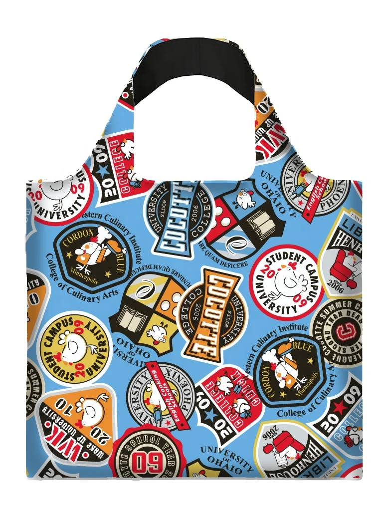 Foldable RPET Shopping Bag ECO Friendly Recycle Polyester Folding Shop Bags for Supermarket