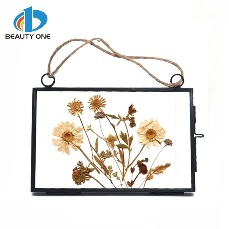 New Product Dried Flower Square Mini Glass Photo Frame  2x2 picture frame