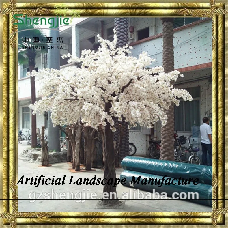 SJZJN 767 Plastic or Silk Blossom/Fake Cherry Blossom Tree/Real wood or Fiberglass Trunk Cherry Blossom Tree