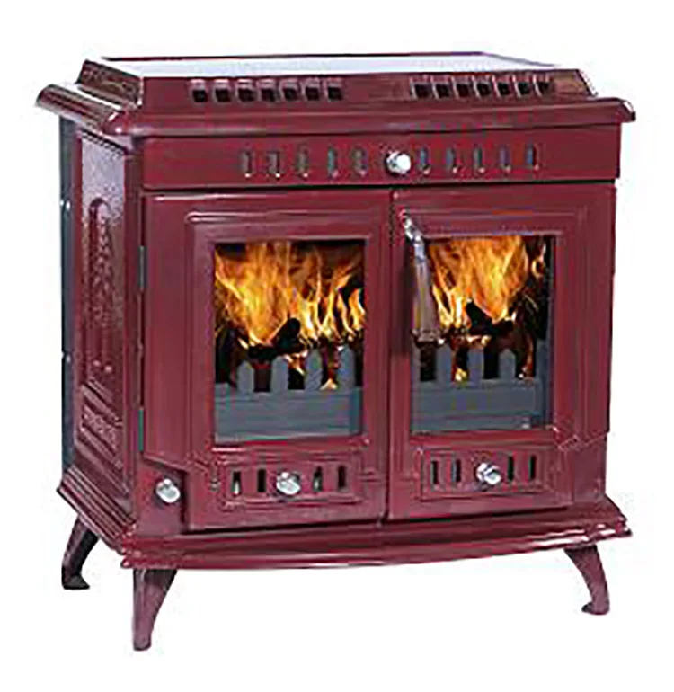 2017 New Arrival Freestanding Red Enamel Cast Iron Wood Burning Stove For Sale