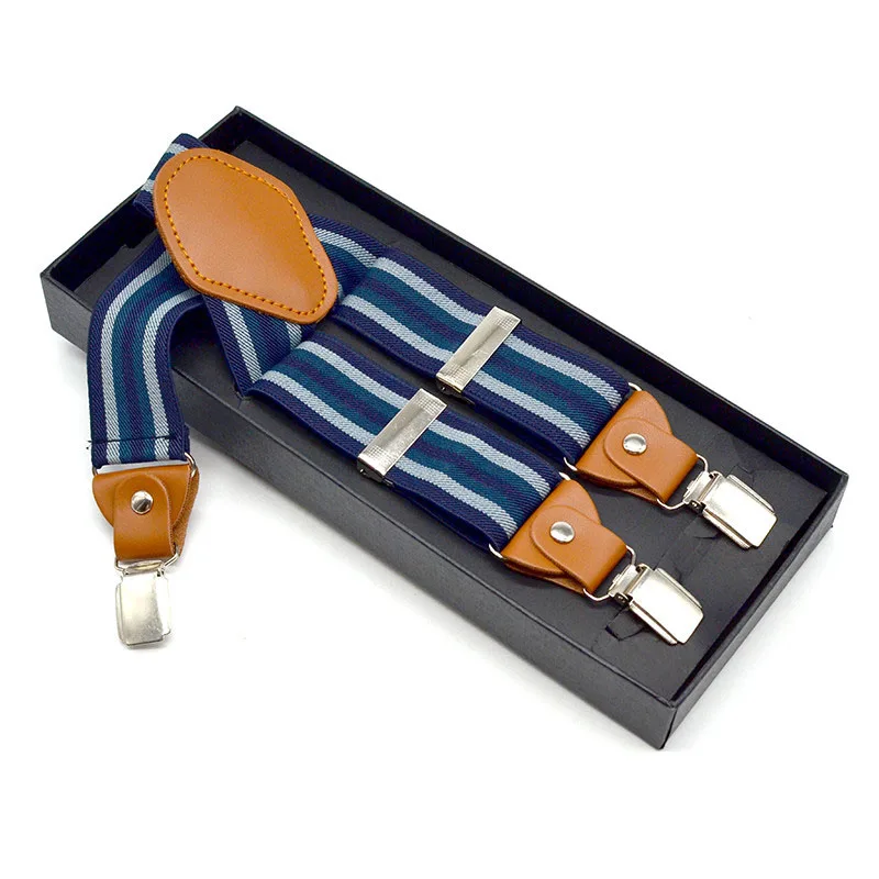 Повседневные мужские подтяжки Подвеска для взрослых 3,5 см ширина 120 см длина 3 клипы матер золотой полосой узор идеально подтяжки
