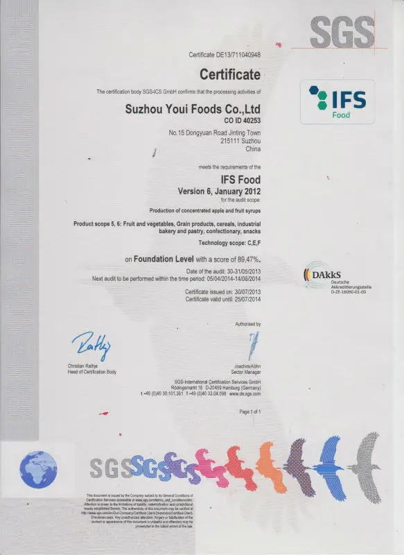 IFS certificate