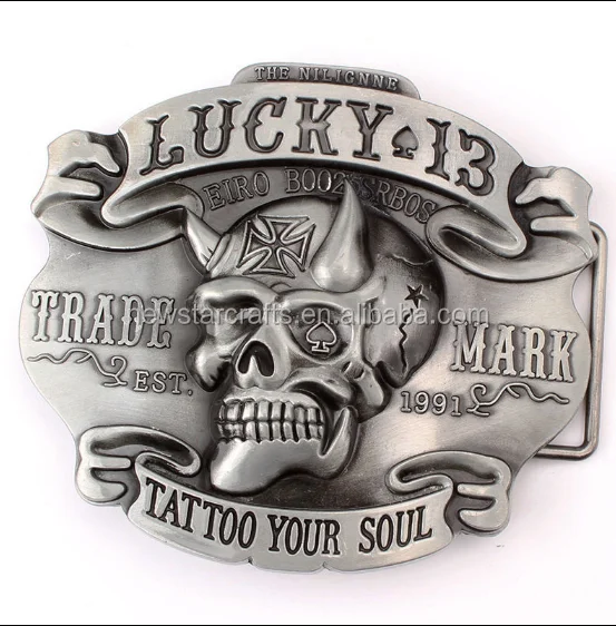 Metal mini skull belt buckle