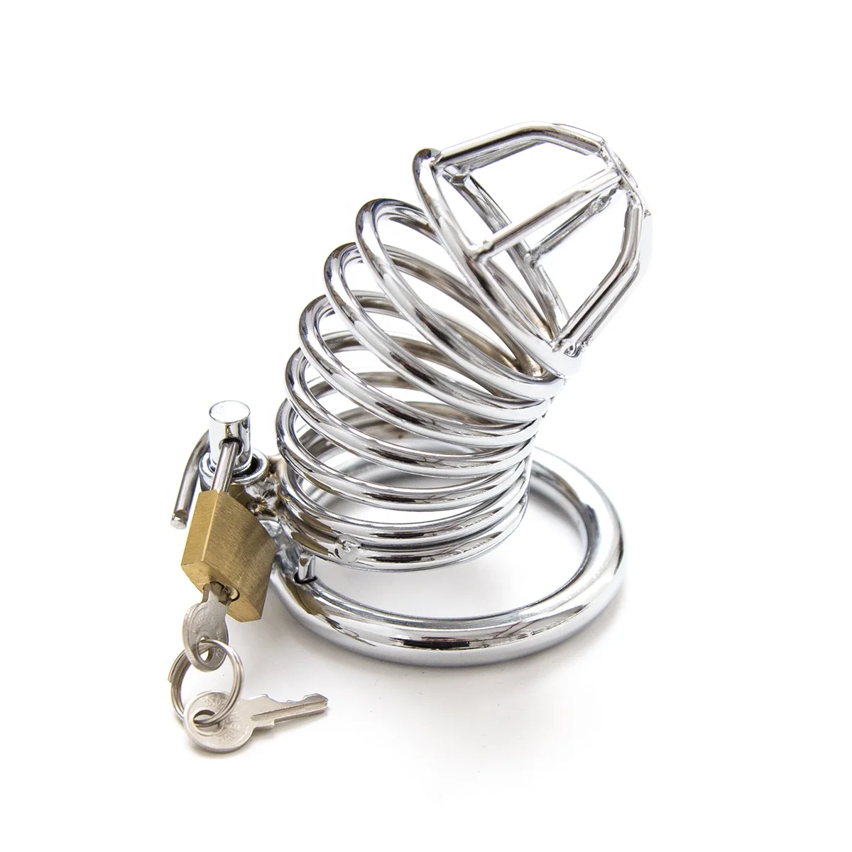 Padlock Spiral Cock Ring Sleeve Male Chastity Device Cage Cock Ring BDSM Male Adult Sex Toys