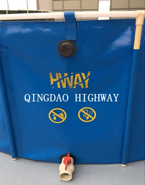 Blue round PVC tarpaulin 10000 liter portable fish tank