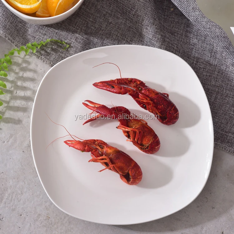 Классические керамические простые белые Тарелки и блюда фарфоровый квадратный плоский сервировочный поднос для отеля