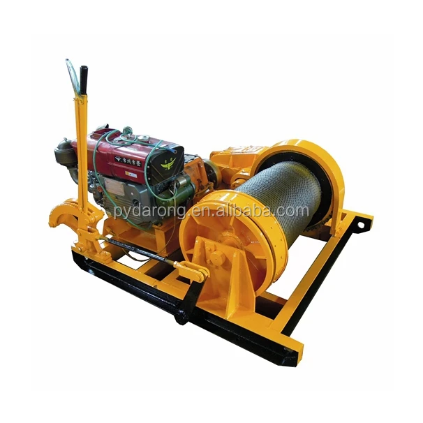 Oil diesel motor power up and down hoist winch