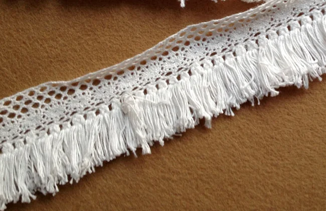 Оптовая продажа, Хлопковые вязаные кружева с бахромой