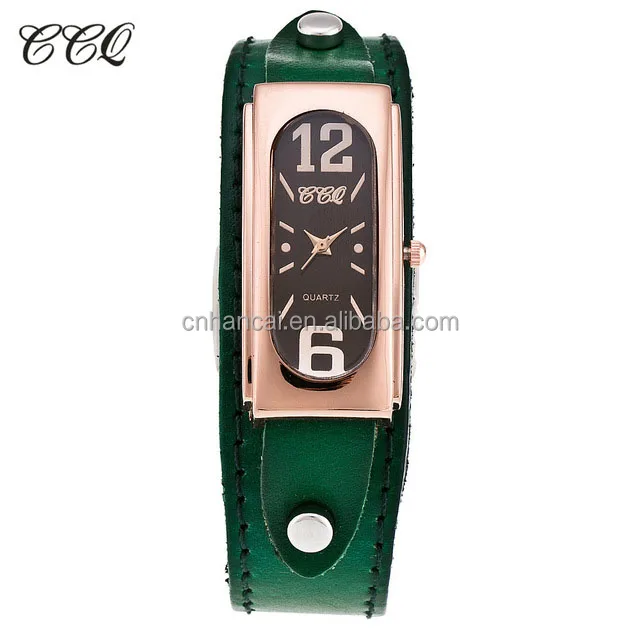 CCQ Brand Fashion Genuine Leather Women Watch Vintage Casual Oval Analog Quartz Watch Relogio Feminino Gift