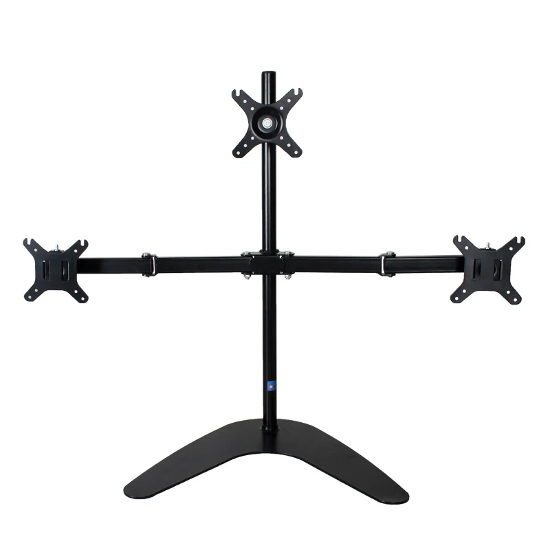 Steady Full MotionTriple Monitor Arms FreeStanding Desk Mount Stand for 3 LCD LED Computer Screens up to 24