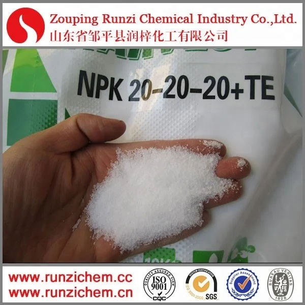 Factory Outlet OEM 100% Water Soluble Compound Fertilizer Powder NPK 20-20-20+TE