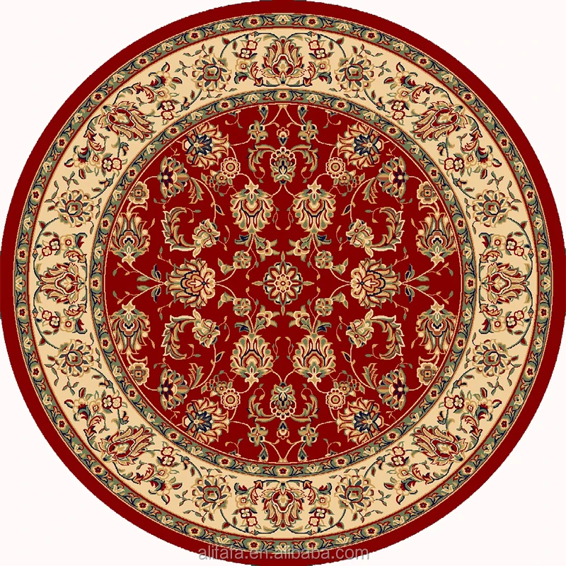 Wilton machine made viscose persian round rug carpet