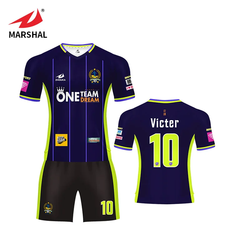 Factory Outlet Wholesale Football Shirts Set Make Your Own Design Soccer Kits Short Sleeve Soccer Jersey.