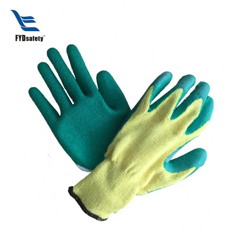 China Black Wrinkle Cut Resistant Cotton Latexed Coated Gloves