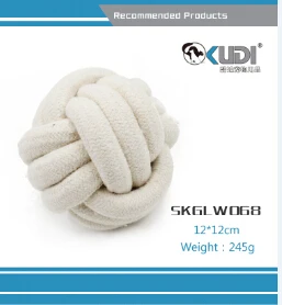 Best Sales Pet Toy Fabric Chew White Ball For Dogs