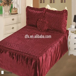 Cheap Price 4pcs Satin Bedspread Set