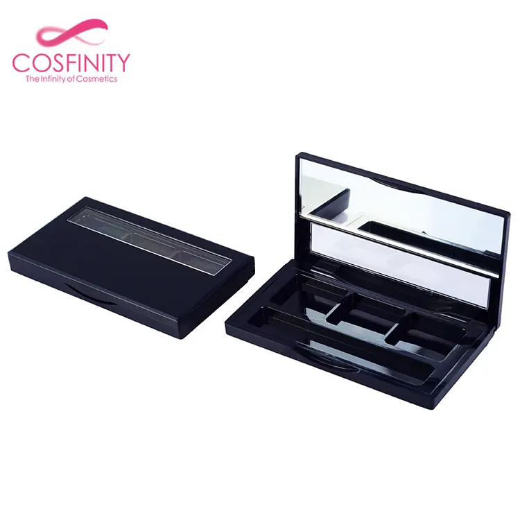 CP03-2517 square black 8-holes make your own blusher palette plastic eyeshadow palette empty / eyeshadow pallet custom