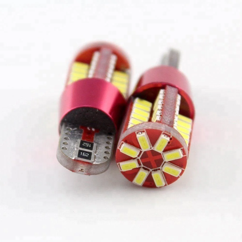 T10 led light canbus w5w 57smd 4014 bulb parking light red interior led lamp