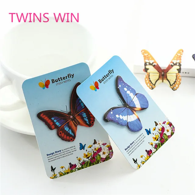 Europe latest office supplies and stationery Fancy Logo Custom creative cartoon butterfly shaped paper memo pad sticky notes 858