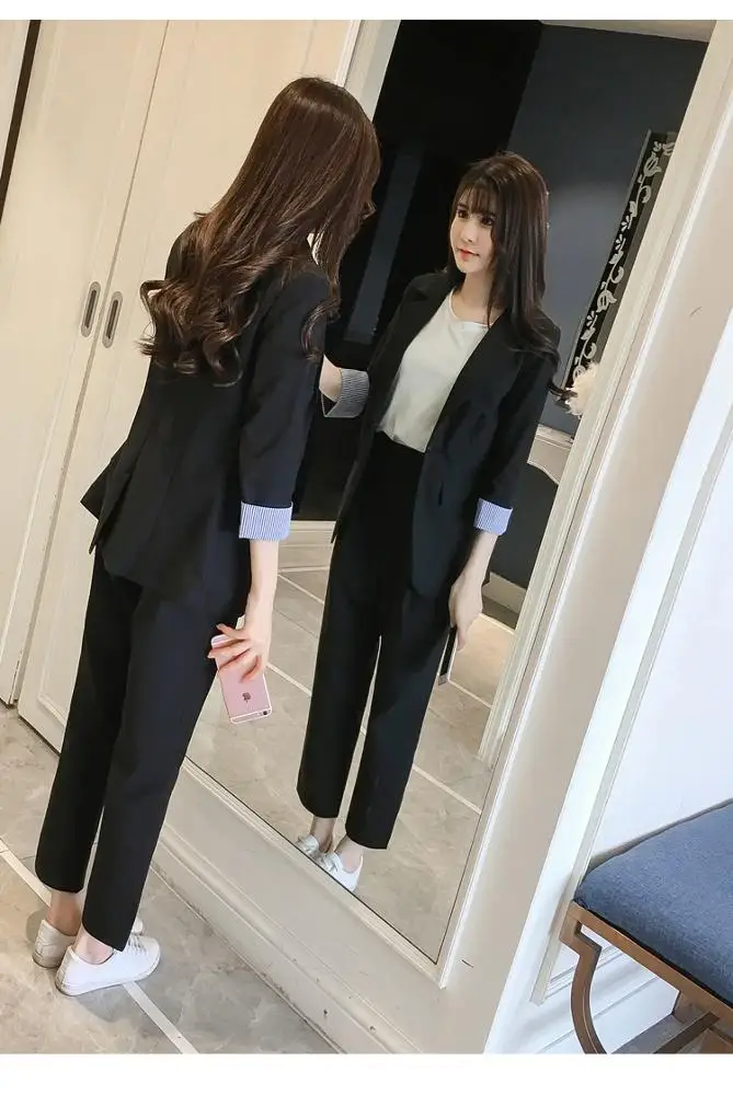 
Custom oem ladies OL sexy fashion business office uniform design two piece set women clothing 