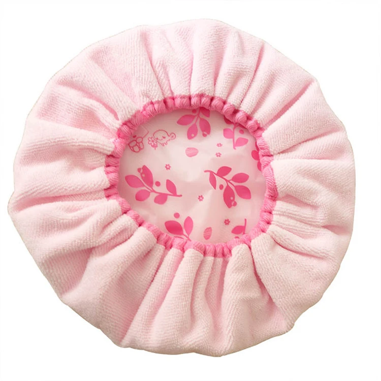 
Wholesale High Quality Bathroom Products Printed Shower Cap Waterproof Double Layer Shower Cap 